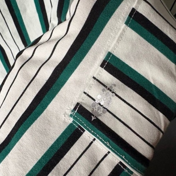 Free People Movement Hot Shot Printed Tee Romper Coastal Green & White Medium - Picture 6 of 8